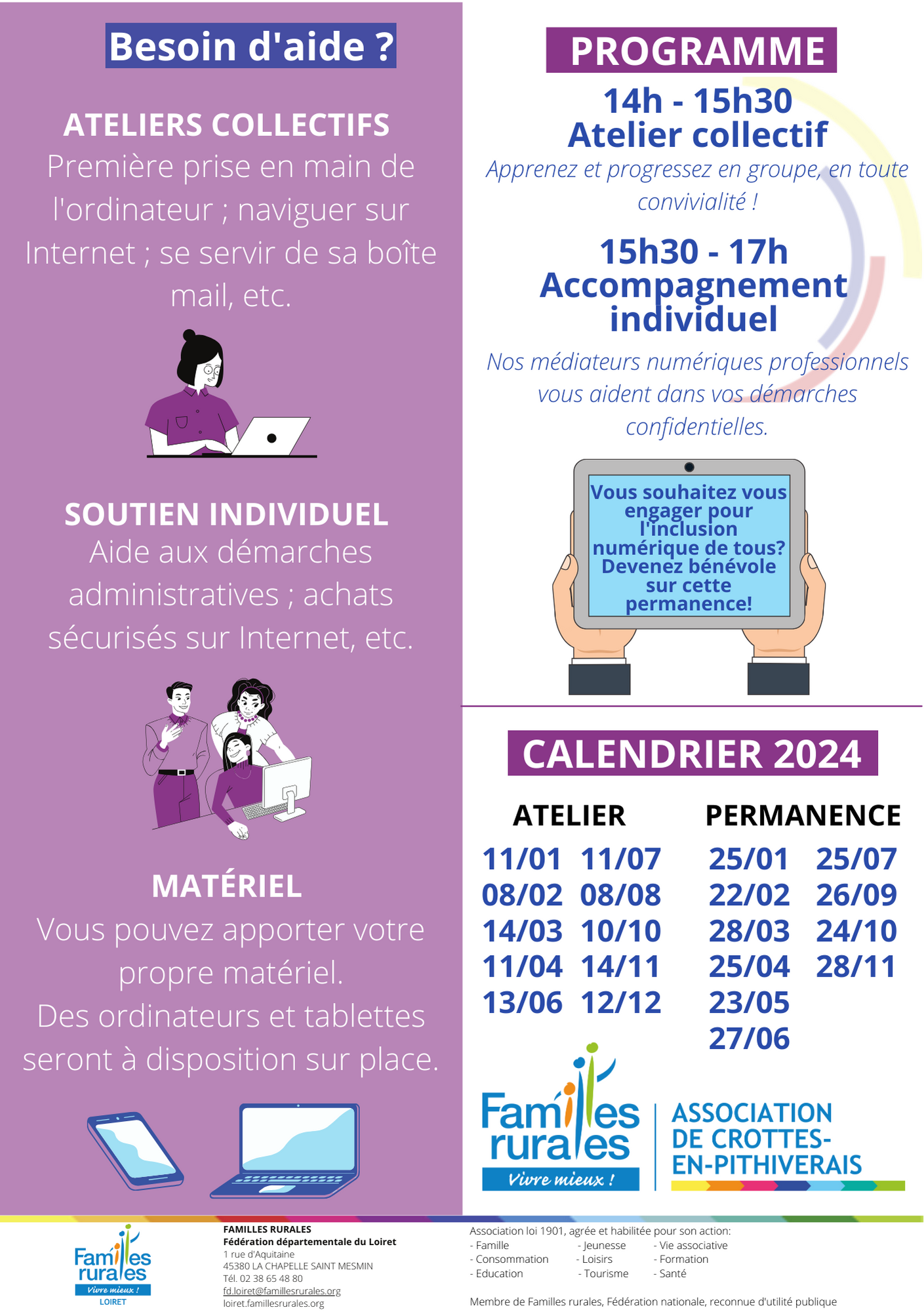 PMN Crottes-en-Pithiverais dates 2024 atelier numérique