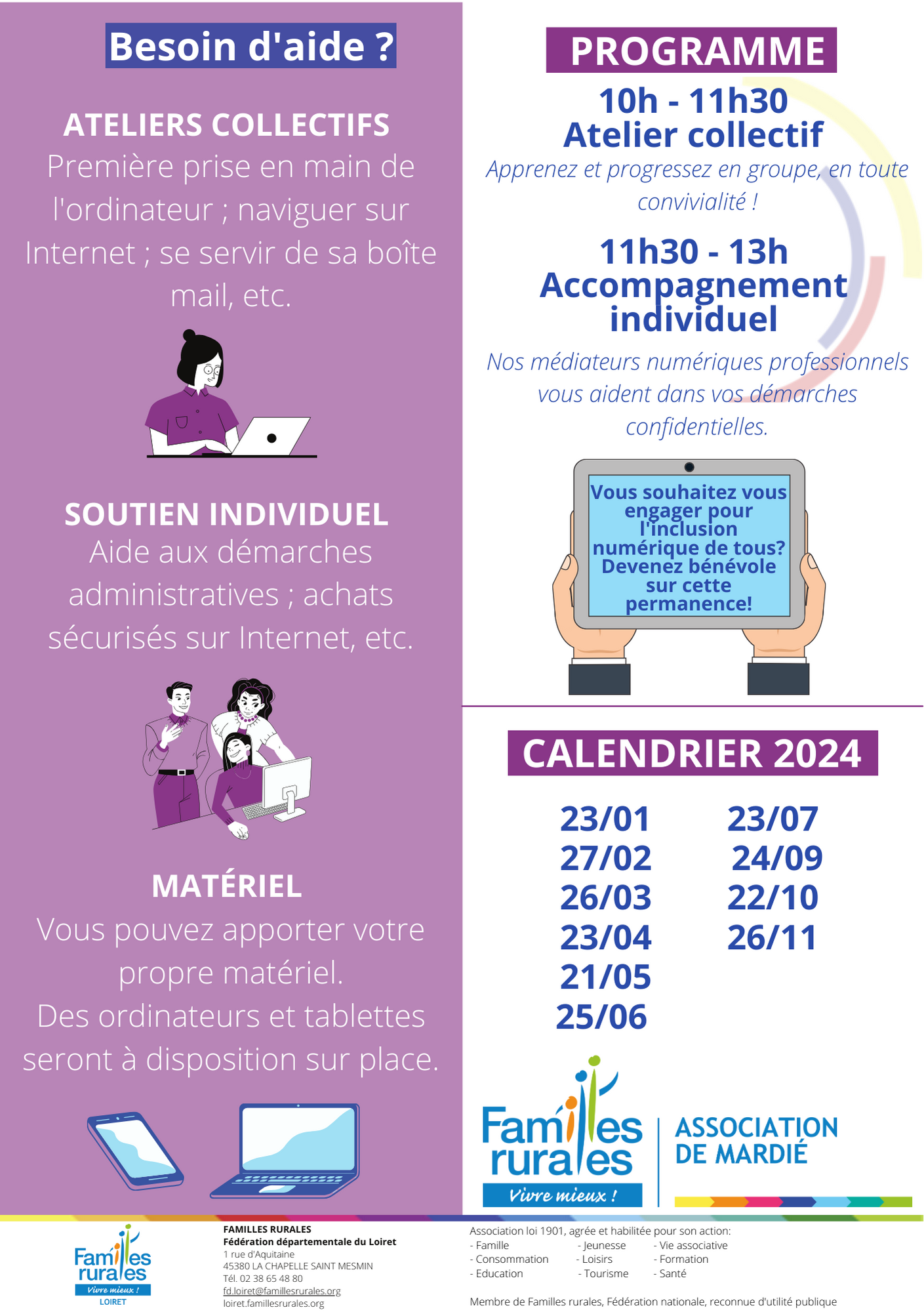 PMN Mardié dates 2024 atelier numérique